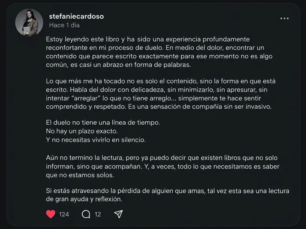Mensaje de una persona lectora