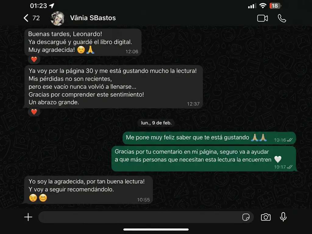 Mensaje de una persona lectora